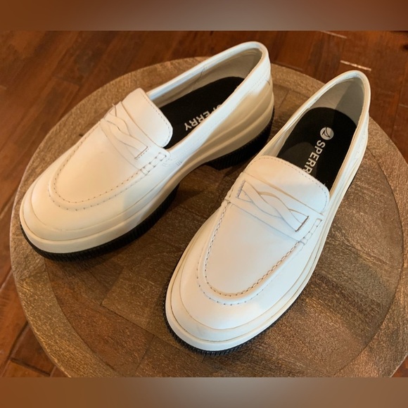 NEW! Sperry Highland White Platform Loafer Slip On Shoe - SZ 6.5 - Picture 7 of 13